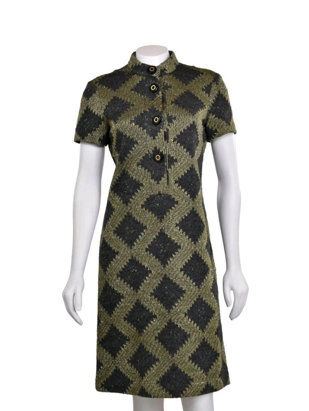 Tory Burch Gold Glitter wool knit shift dress size small